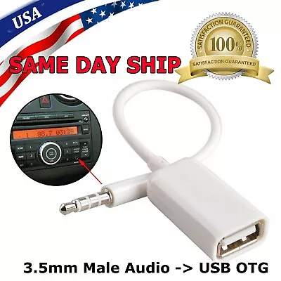 $3.95 • Buy 3.5mm Male Audio AUX Jack To USB 2.0 Type A Female OTG Converter Adapter Cable