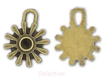 40 Cog Charms - Antique Bronze Steampunk Wheels  LF NF CF - CLEARANCE • £2.09