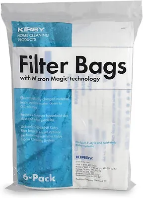 6 Pack Kirby F Style & Twist Filter Vacuum Bags Micron Magic Technology 204811 • $11.98