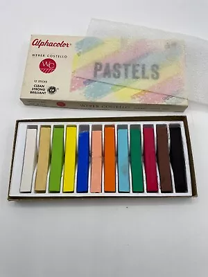 Vintage Weber Costello Alphacolor Pastels Box Of 12 Sticks Complete USA • $9