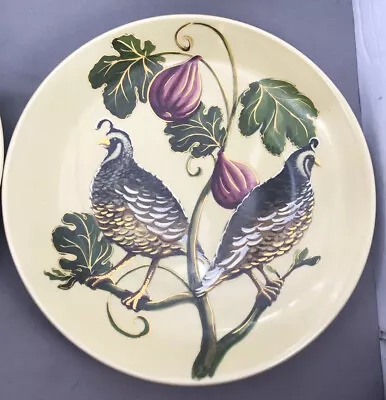 Set Of 2 Pottery Barn Harvest Quail 9”  Luncheon Plate Metallic Paint Detailing • $17.99