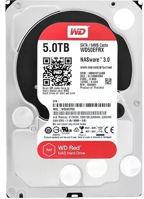 Western Digital WD Red 5TB NASware 3.0 HDD 3.5 WD50EFRX HARD DRIVE Pc Server NAS • £125