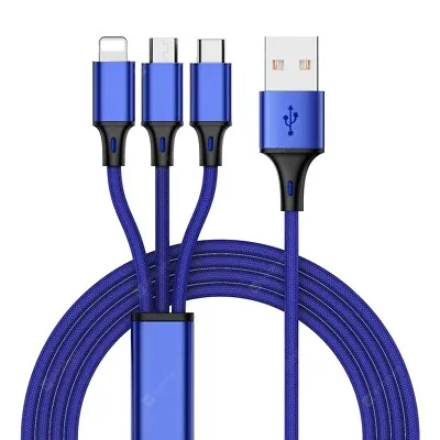 Universal 3 In 1 Multi USB Cable Charger Lead For IOS Samsung Phone • £4.99
