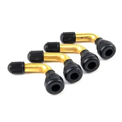 4x Bent Valve Stems Brass Metal Angle 90 Degree Side Tire Wheel Motorcycle PVR50 • $6.95