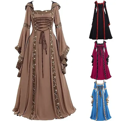 Women's Vintage Victorian Renaissance Gothic Dress Medieval Dress Costume Hooded • $36.99