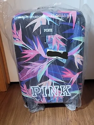 NOS Victorias Secret Pink HARD SHELL GRAPHIC Carry On Wheelie Suitcase Bag W Tag • $400