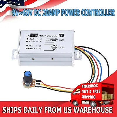 12V 24V Max 20A PWM DC Motor Stepless Variable Speed Control Controller Switch  • $8.99