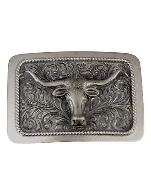 Vogt Silversmiths Western Belt Buckle Mens Galveston Silver 080-0435 • $1077