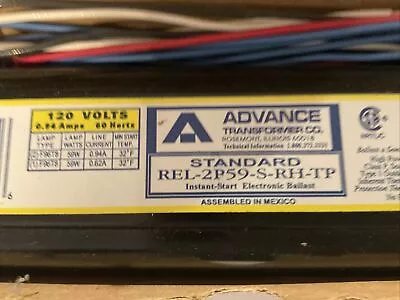 Advance REL-2P59-S-RH-TP Fluorescent Ballast (2-Lamp) 8-FT 96  T8 Bulb 59W 120V • $19