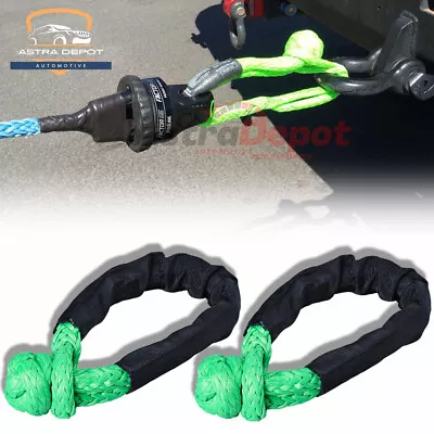 Pair Synthetic Soft Shackle Recovery Winch Rope 1/2 X22  For Towing Car SUV ATV • $18.98