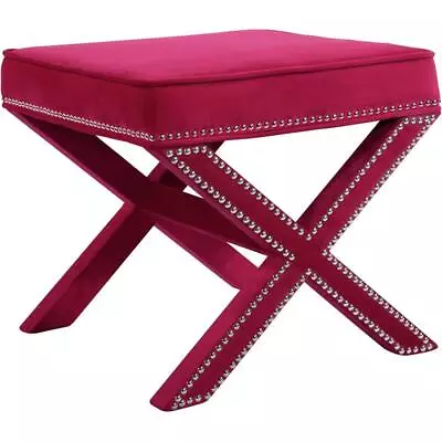 Maklaine Modern 19''H X 20.5''W X 20.5''D Contemporary Ottoman/Bench In Pink • $134.53