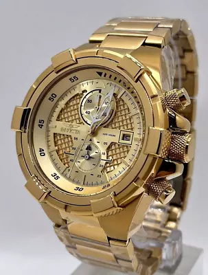 Invicta Men's Aviator Chronograph Quartz 50.5mm Stainless Steel Gold Watch • $89.99