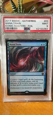 Mana Drain 2018 Magic The Gathering ICONIC MASTERS Foil Mythic PSA 9 • $89.99