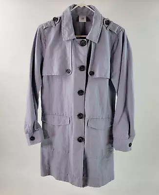 Cabi Tanner Trench Coat Size Small Light Lavender Belt Pockets Linen Blend Style • $25.46