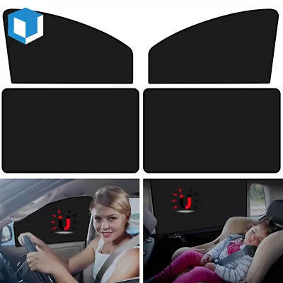 4 Magnetic Car Side Window Sun Shade Cover Front Rear Shield UV Block Protection • $13.99