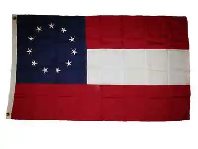 3x5 Embroidered First National Stars And Bars 11 SYNTHETIC COTTON Flag Grommets • $48.88