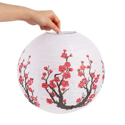 30cm Plum Blossom Round Paper Lantern Lamp Shade Chinese Oriental Style Light • £4.03