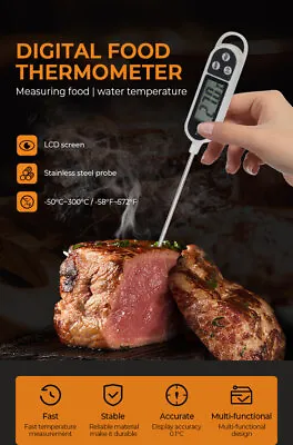 $5.45 • Buy Digital Cooking Kitchen Thermometer Food BBQ Meat Water Temperature Probe Gauge
