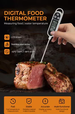 $5.45 • Buy Digital Cooking Kitchen Thermometer Food BBQ Meat Water Temperature Probe Gauge