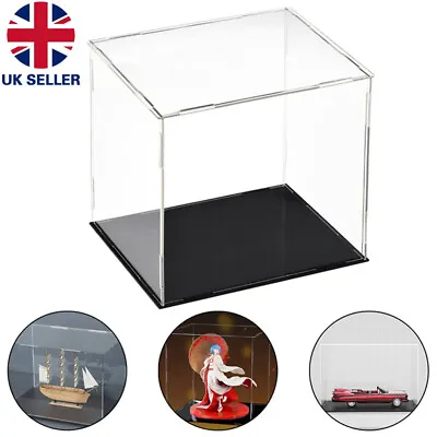 Acrylic Display Case Dustproof Box Clear Cube For Collectibles Model 20cm-40cm • £8.59