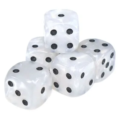 12mm Spot Dice - PEARL White - Six Sided D6 - TDL • £2.99