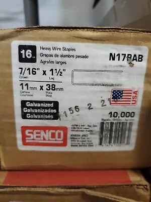 SENCO N17BAB 7/16  Galvanized Staples - Pack Of 10000 • $89.99