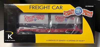 K-Line Lionel  #6-21472 Ringling Bros. & Barnum Bailey Circus FLATCAR 2 TRAILERS • $59.98