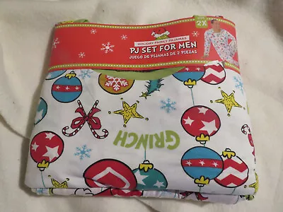 Men's Dr Seuss Grinch Christmas PJs Pajamas Set Size 2x New In Packaging • $9.99