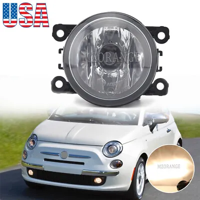 $20.89 • Buy For 2012-2018 Fiat 500 Front Bumper Fog Light Driving Lamp Clear With Bulb LH=RH