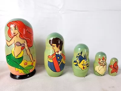 Disney Little Mermaid Russian Nesting Dolls 5 Pieces • $33.60