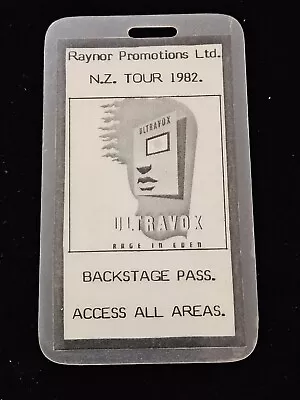 Vintage Ultravox Backstage Pass Personaly Used Michael Chugg Original Laminate • $16