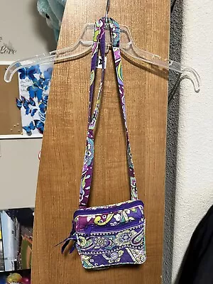 Vera Bradley Heather 2013 Hipster Crossbody Bag Adjustable Strap Paisley Purple • $12