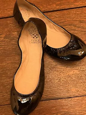 Vince Camuto Ellen/Patent Ballerina Flats/Blk/8M/38 • $25