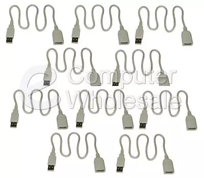 $25 • Buy Bulk Lot 20x Short USB Extension Cable 0.5m 50cm Male/Female Ext Dongle Cords