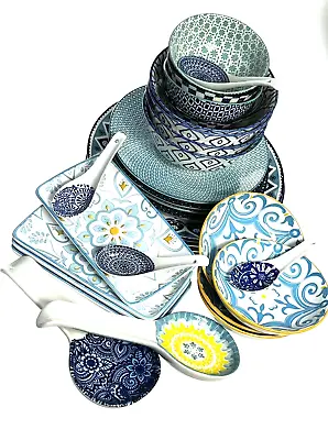 $139.90 • Buy Dinner Set Of 30 Pieces Lovely Moroccan Colours And Design Porcelain
