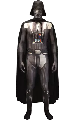 Mens Darth Vader Morphsuit Satr Wars Halloween Villain Fancy Dress Costume • £44.99