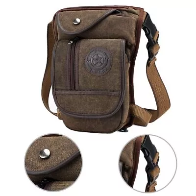 Men Canvas Shoulder Fanny Pack Waist Drop Leg Bag Thigh Pouch • $29.44