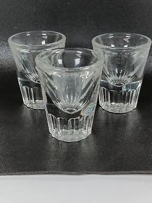 Vintage Set Shot Glasses 3 Traditional Barware Heavy Bottom Single Shot • $8.99