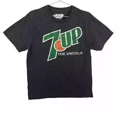 Old Navy Collectabilitees 7 Up T Shirt Mens Size M Heather Gray Distressed Logo • $7.35