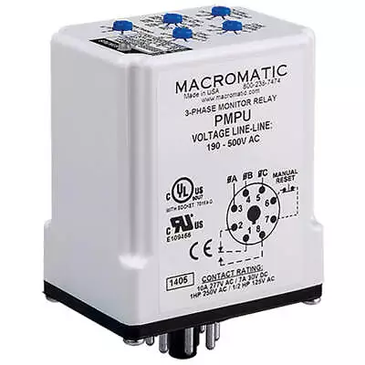 MACROMATIC PMPU Phase Monitor Relay190-500VACPlugSPDT • $103.33