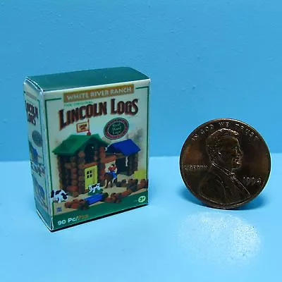 Dollhouse Miniature Replica Toy  Lincoln Logs Box  G112 • $3.14