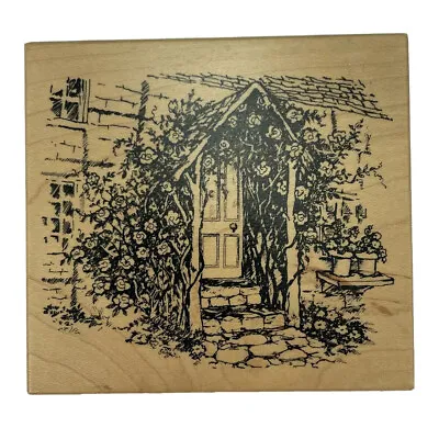 PSX Cottage Home Door Arbor Trellis Flower Vine Rubber Stamp K2886 Vintage 1999 • $15.38