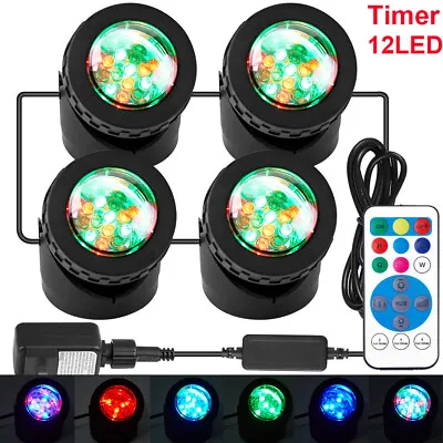 LED Underwater Pond Lights Aquarium Garden Submersible Spotlight Pool Lamp Timer • £37.43