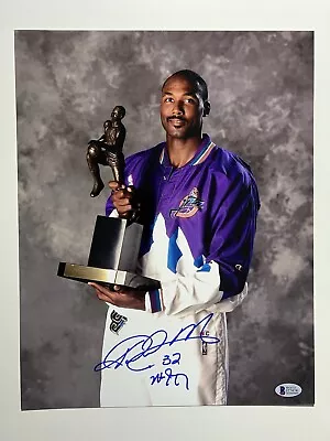Karl Malone Signed 11x14 Autographed Photo MVP BAS Beckett Witnessed • $379.99