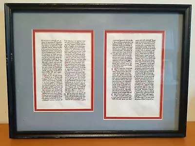 15th C. Two Medieval Manuscript Leaves On Vellum Professionally Framed • $380