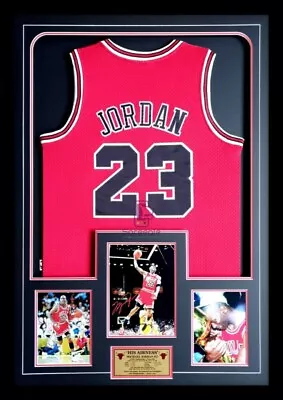 Michael Jordan Chicago Bulls Authentic Nba Finals Jersey Signed Photo Framed • $795