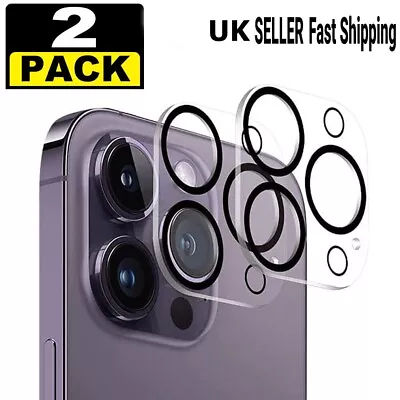 2 Pack 9H Camera Lens Protector For IPhone 14 13 Pro MAX  Tempered Glass • £1.49