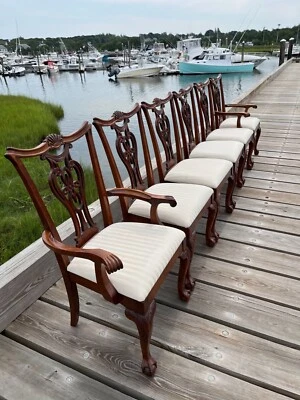 $999 • Buy Set 6 Chippendale Dining Chairs Pennsylvania House Mahogany Ball & Claw Openwork