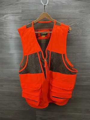 CABELA'S Safety Orange Game Pocket Hunting Vest Men's Size Large • $39.99