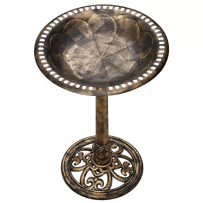 28 H Pedestal Bird Bath Weather Resistant Bronze Resin Birdbath For Vintage Deco • $19.59